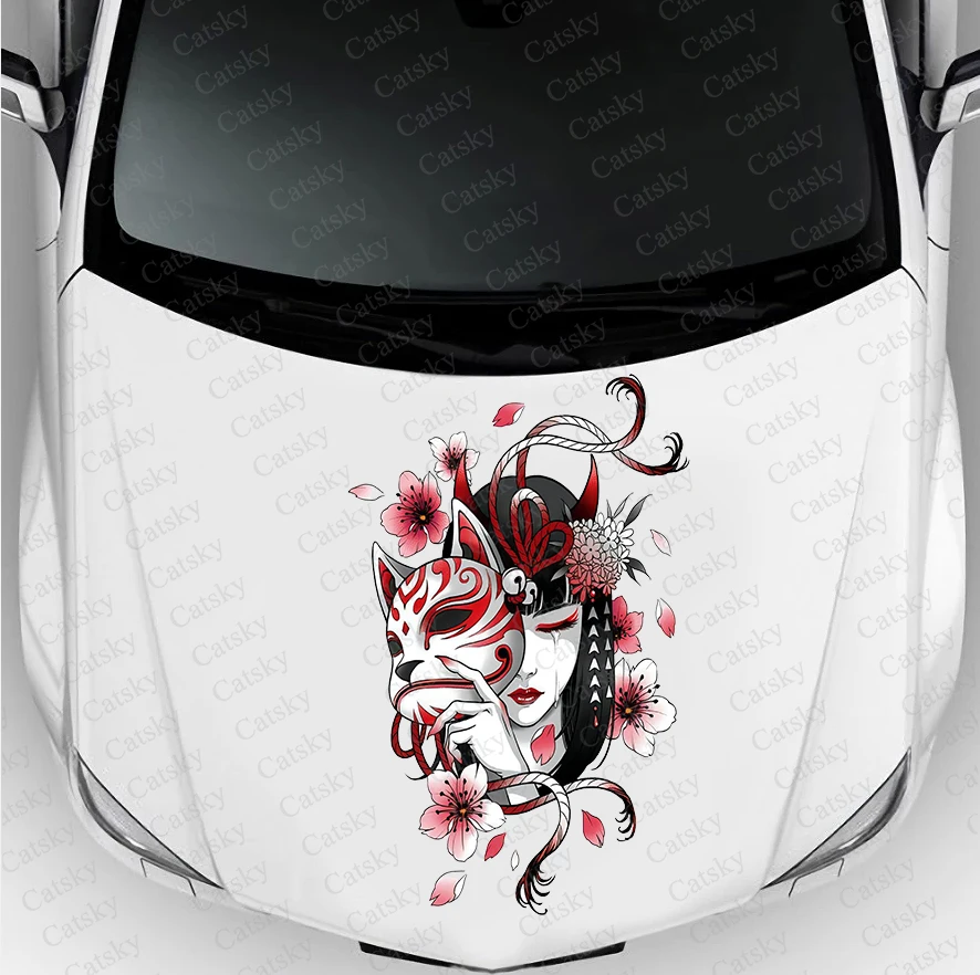 Autocollants Voiture Geisha Japonaise : Le Charme De L'Orient Pour Votre Auto Ou Votre Déco (lot De 3, Motif H3.5 Lot B)