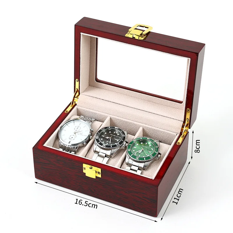 2/3/5/6/10/12 Grids Luxury Wooden Watch Holder Box For Men and Women Glass Top Jewelry Organizer Stroge Cases Clock Gifts Boxes