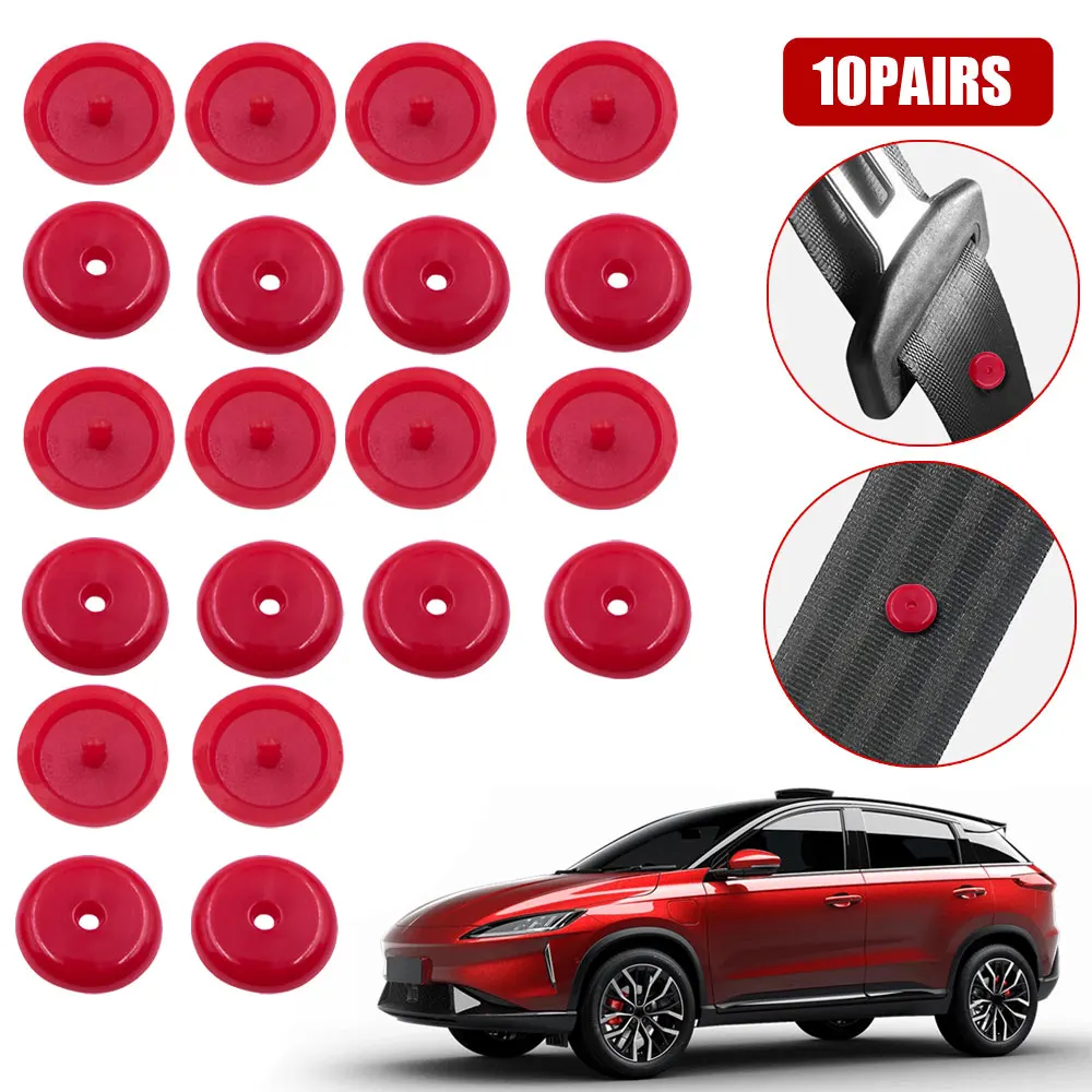 Universal Car Seat Belt Stopper Button Limit Safety Buckles Retainer 10Pcs Black Car Parts Fastener Auto Accessories Gadget seat belt stopper