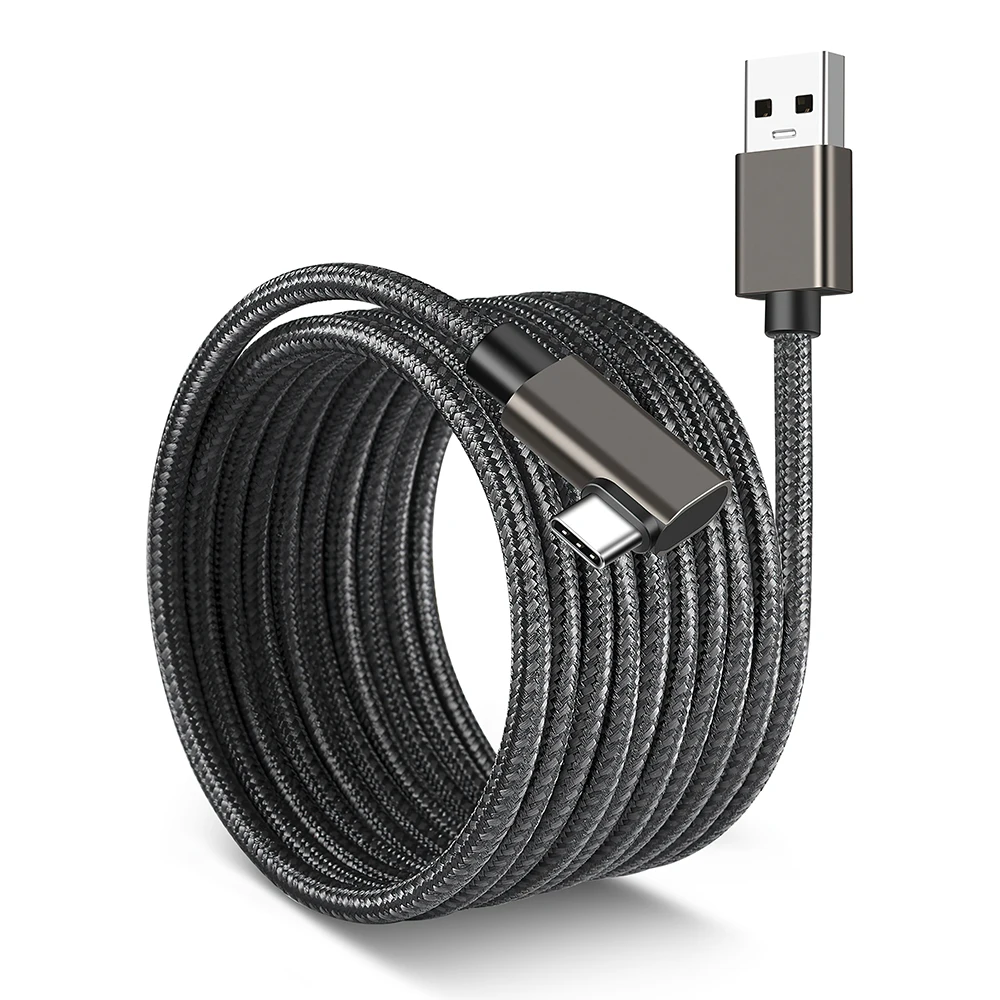 Versatile 5M Elbow USB 3 Charging and Data Cable - USB Type A/C to C