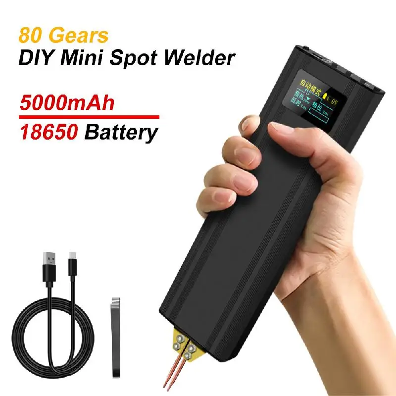Portable Handheld Spot Welding Machine 80 Gears Spot Welder Adjustable  LCD Digital Display 18650 Battery Spot Welding 3