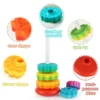 Baby Stackable Tower Rotating Rainbow Tower Montessori Educational Toys for Kids Toddler Toys Baby Development Toys Games Toy 5