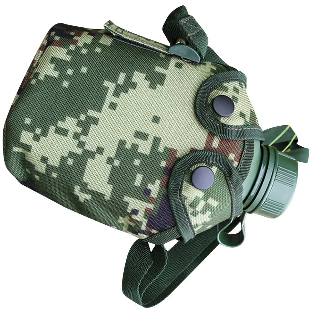 1Set Military Canteen Camouflage 1L Aluminum Alloy Water Bottle No Leak Thermal Insulation for Camping Hiking Survival