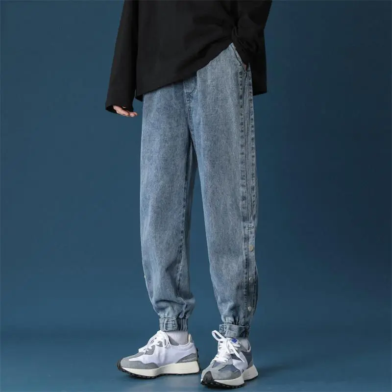 

Nice Autumn Korean Version of The Pop Men's Jeans Men's Fashion Trend Loose All-match Leggings Pants Youth Casual Harem Jeans