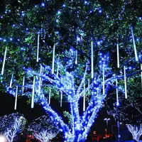 Meteor Shower Rain Lights,11.8inch 8 Tubes Falling Christmas Lights Outdoor Raindrop Lights,Xmas Wedding Tree Holiday Decoration 1