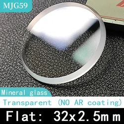 Premium Flat Mineral Watch Crystal with Blue/Red/Clear AR Coating - 32mm x 2.5mm - 32x2.5mm (Transparent color-)