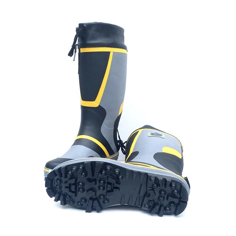 Chaussures de pêche étanches avec semelle à crampons acier - Bottes caoutchouc homme femme pour pêche en rivière