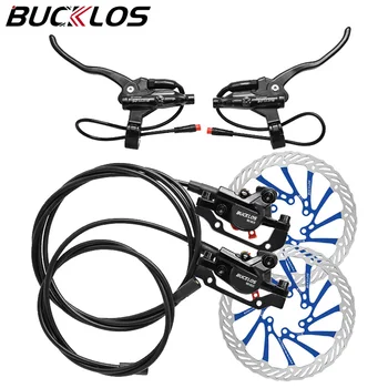 Set freno a disco per bici elettrica a 2 pistoni Spegnimento freno a disco idraulico per bicicletta E Scooter Controllo potenza Cambio Freni per biciclette 160 rotori