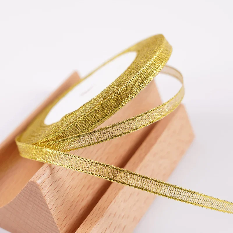 22m 6mm Colorful Glitter Metallic Ribbon for Festive Wrapping & DIY Crafts