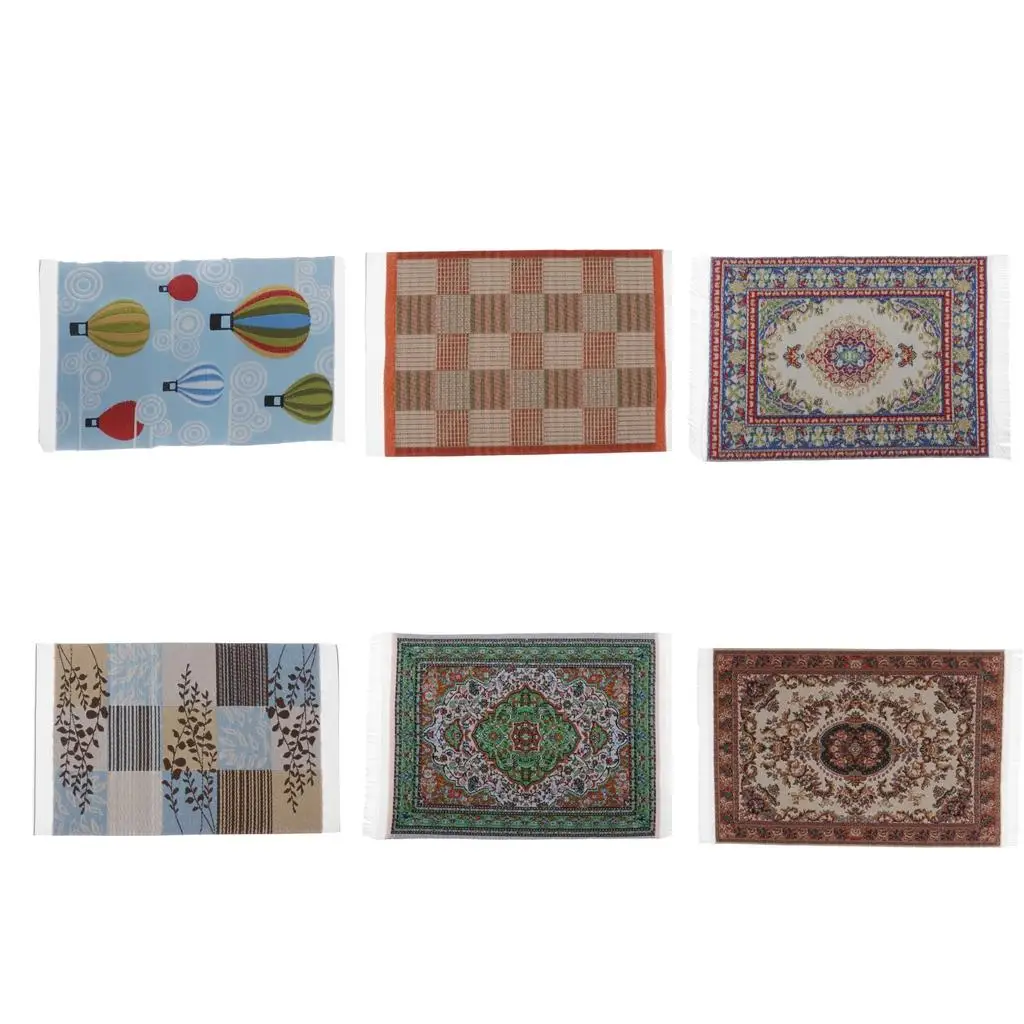 

1:12 Dollhouse Miniature Rug Dollhouse Carpet Dollhouse Mini Floor Decoration Dollhouse Furniture Accessories for Kids Gifts