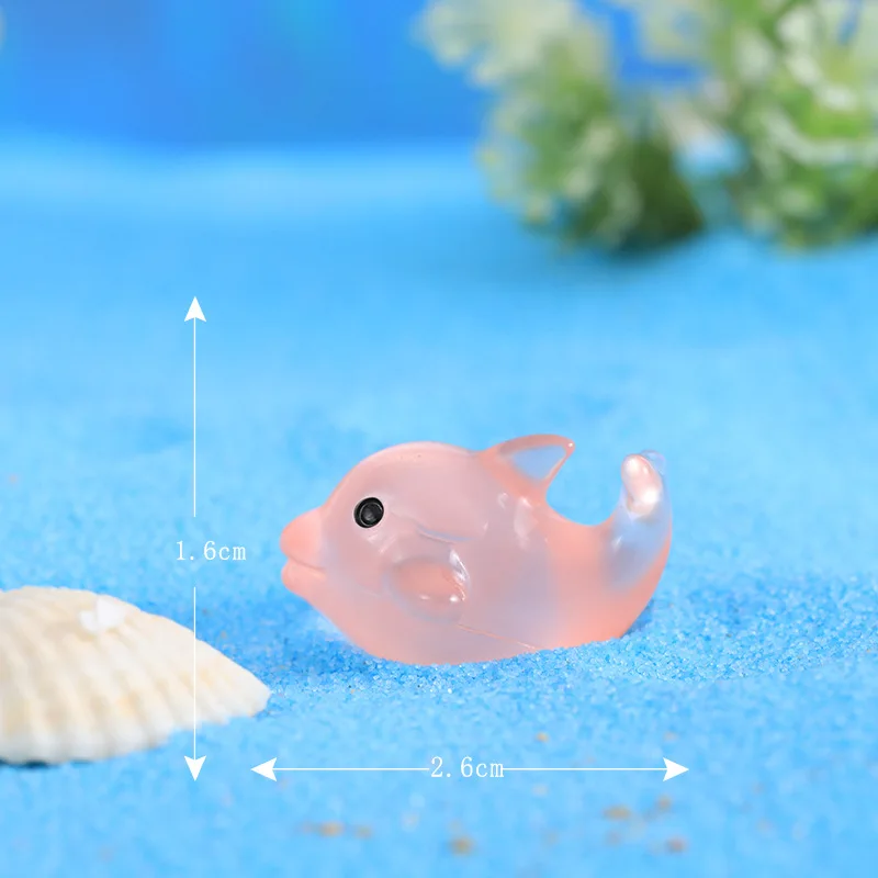 

5/7/10 Pcs Colorful Dolphin Luminous Resin Craft Doll Pendant Moss Micro Landscape Ornament Creative Miniatures Table Decoration