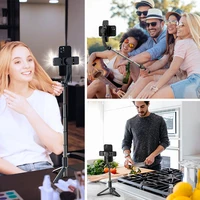 Q08d Gimbal Stabilizer with Selfie Stick for iPhone can rotate dual lights Portable Handheld Gimble with Tripod & Remote - Image 6