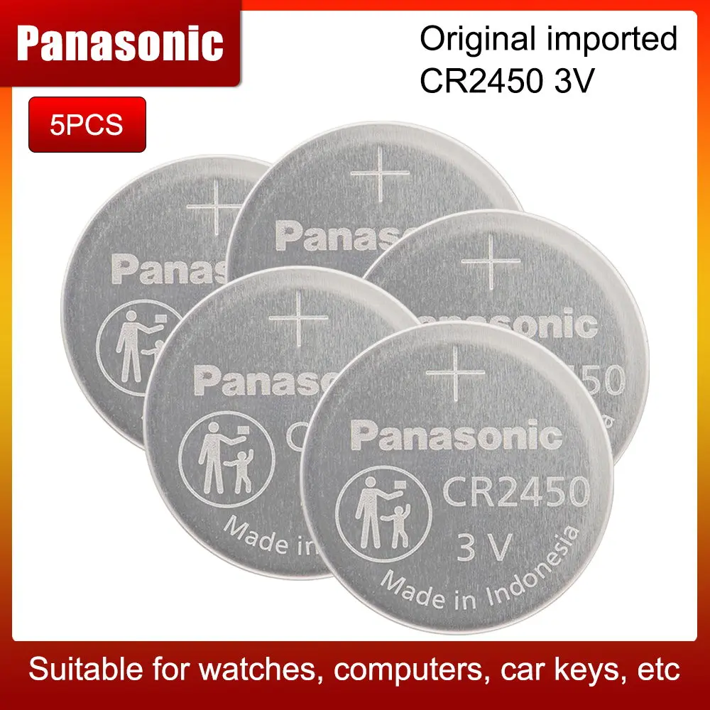 camera battery 100% Original Panasonic CR2450 CR 2450 3V Lithium Batteries DL2450 BR2450 LM2450 For Watch Car Key Remote Control Button Cell small button batteries Batteries
