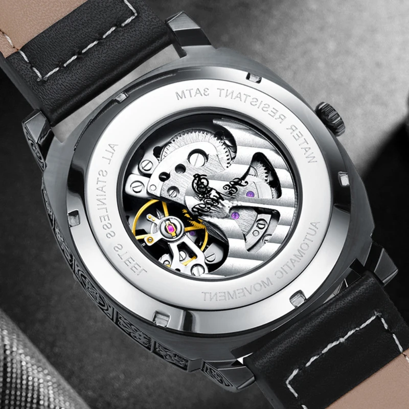 Luminous Skull Men Top Luxury Military Automatic Mechanical Male Clock Sport Waterproof Leather Wrist_voghion.com