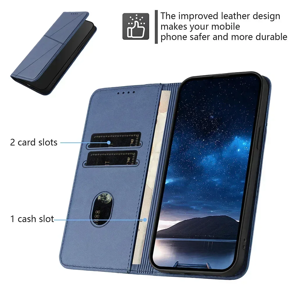 Magnetic Card Slots Leather Phone Case - Elegant Back Cover