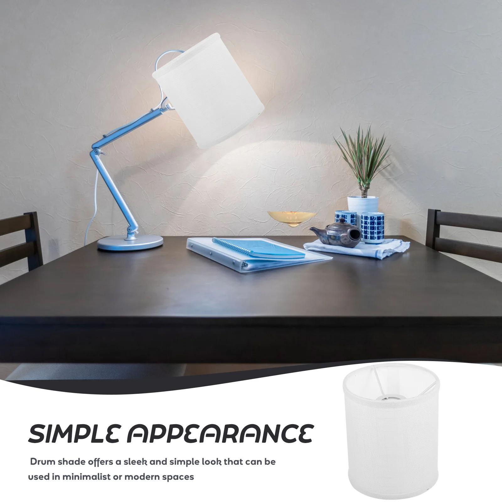Cubierta de lámpara de escritorio para interiores, pantalla de lámpara de mesa, pantalla de tambor de tela para luz de piso, E27/E14
