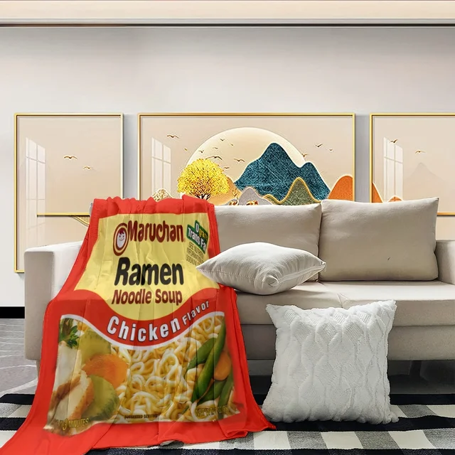 Ramen Noodle Soup Digital Printed Flannel Blanket – Soft Throw for Home & Travel 4