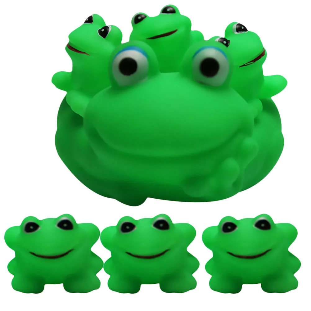 

7/10pcs Cartoon Frog Baby Bath Toys Squeaky Bathtub Swimming Pool Classic Toys For Kids Children Gift