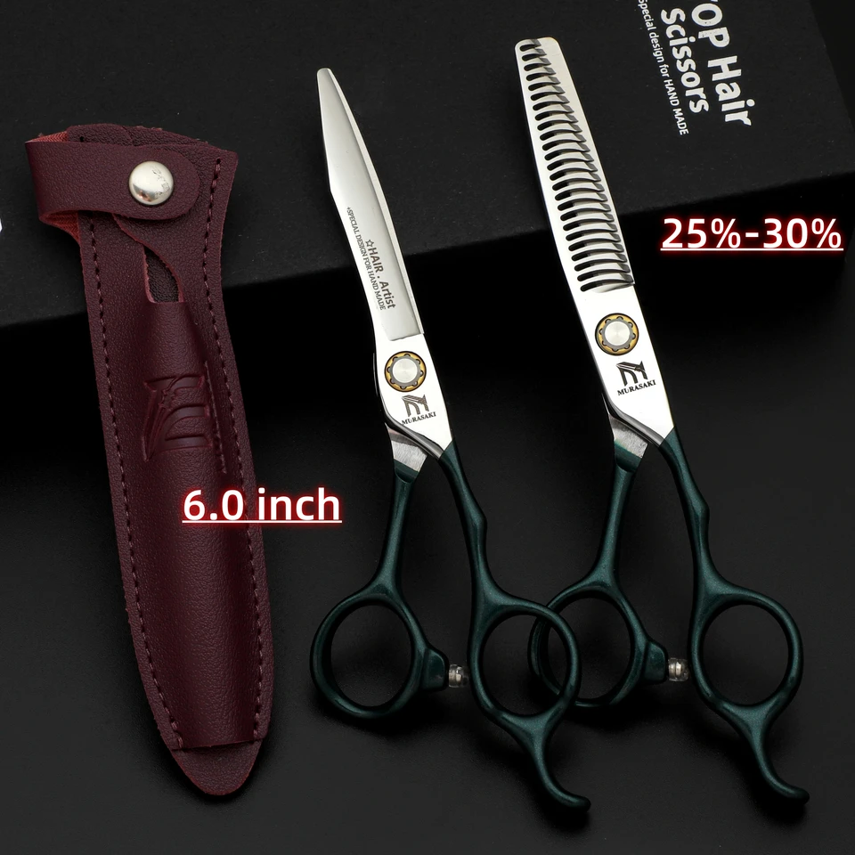 MURASAKI 6.0 inch barber scissors，Japan 440C steel Professional