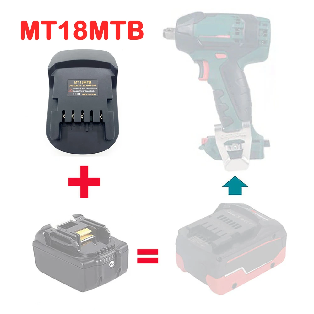 

Переходник для литий-ионных аккумуляторов Makita, преобразователь MK18MTB для электроинструментов Metabo, 18 в, литиевая батарея