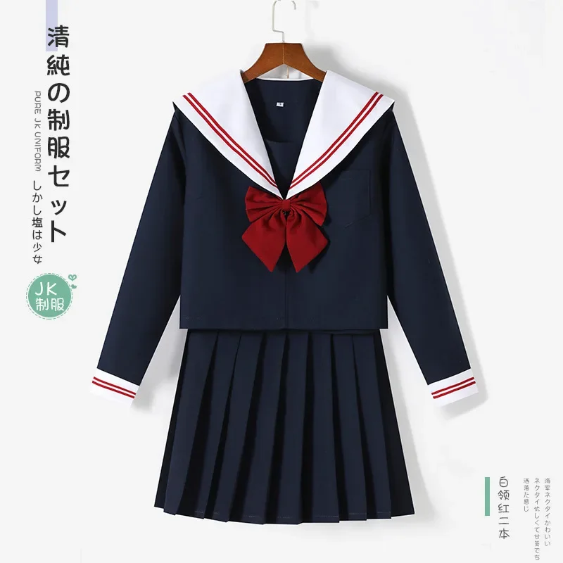 Japanese School Uniform Japanese Schoolgirl Skirt School Uniform Dress Cosplay Costume Japan Anime Girl Lady Lolita Japanese Schoolgirls Sailor Top Tie Pleated Skirt Outfit Women