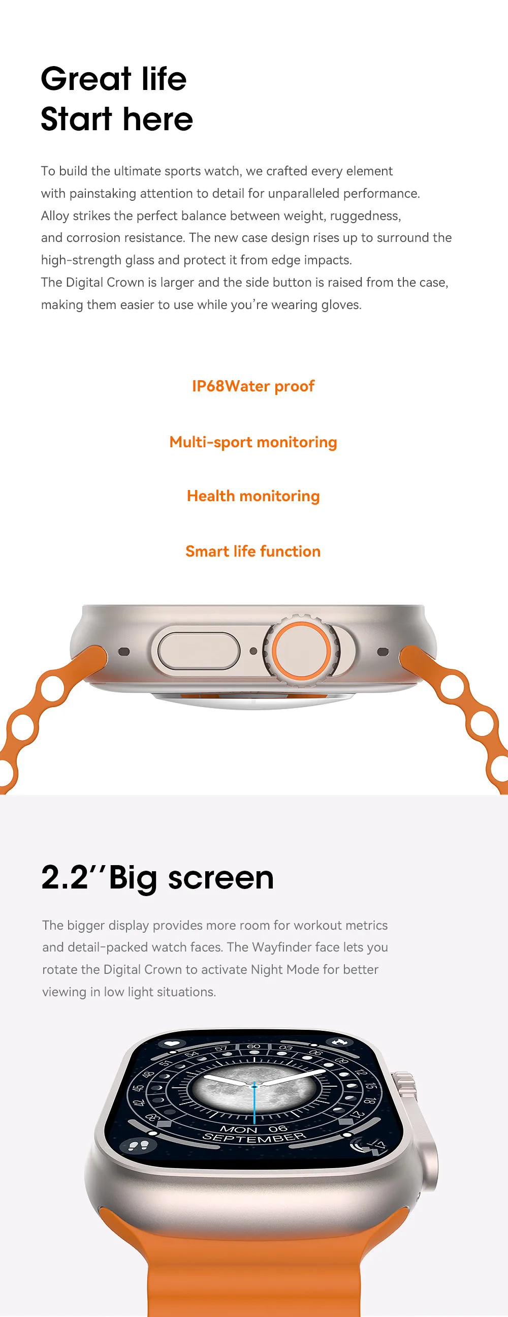  ȭ GPS IWO ø 8 SmartWatch 2020 Ʈ ġ Ʈ W68 + ÷ Ʈ 49mm W68 Ʈ  ƽ