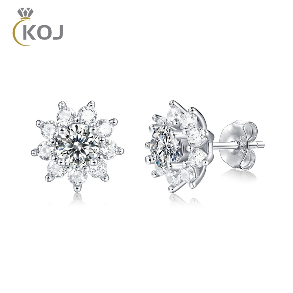 

Серьга с мусанитом KOJ 0,5 карат, 5,0 мм, круглая, отличная огранка, серьга с мусанитом, настоящая, 18K, белая золотая пластина, 925 пробы, серебряные украшения