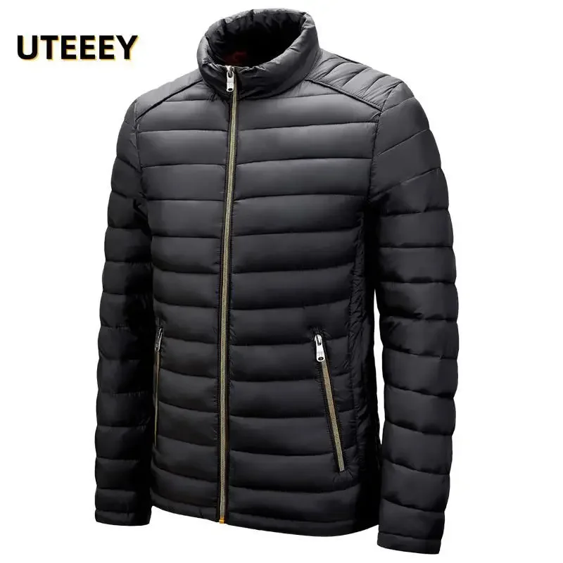 

2023 Autumn Winter Ultralight Warm Thick Classic Casual Mens Down Jacket Parkas Coat Windproof Stand Collar Outwear Parka Man