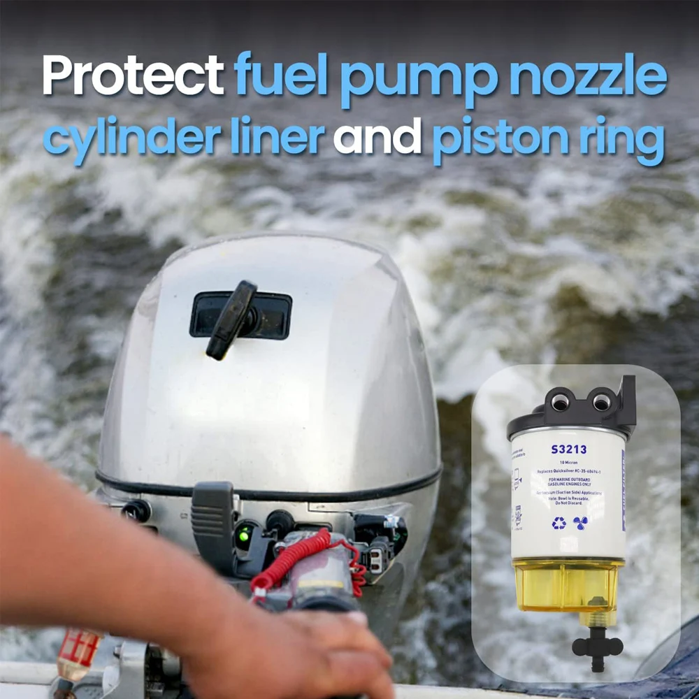 Fuel Filter Fuel Filter Water Separator HUALIC S3213 Fuel Filter Water Separator Assembly Outboard For Mercury Quicksilver OMC Marine Engine Boat 10 Micron Filter Kit
