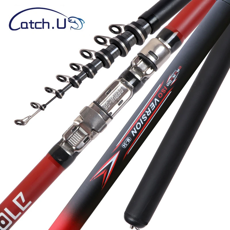 Catch.u Rock Fishing Rod Carbon Fiber Telescopic Spinning Fishing Pole