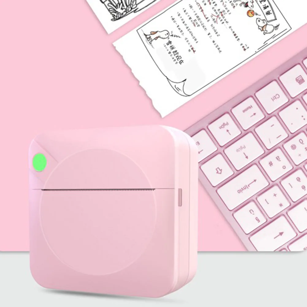무선 무잉크 포켓 프린터, USB 케이블 포함, 열전사 인쇄 스티커, 1200mAh 자체 접착 라벨 프린터, 미니 열전사 프린터