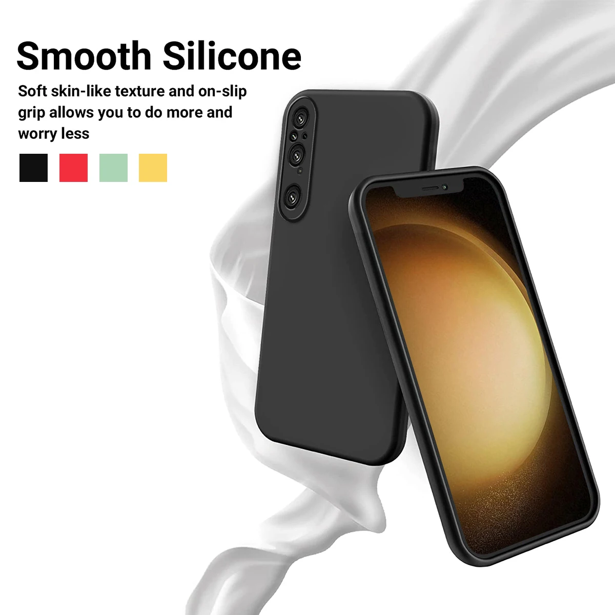 Liquid Silicone For Sony Xperia 1 V Xperia 10 V 5 1V 5V 10V Case Soft Gel  Original Silicon Protection Cover - AliExpress