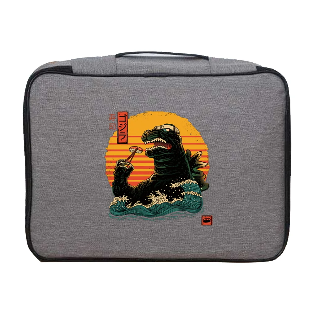 Handbag Men Business Storage Credentials Credit Card Briefcase Japan Cat Print Documents Organizer Travel File Lockbox Woman Bag
