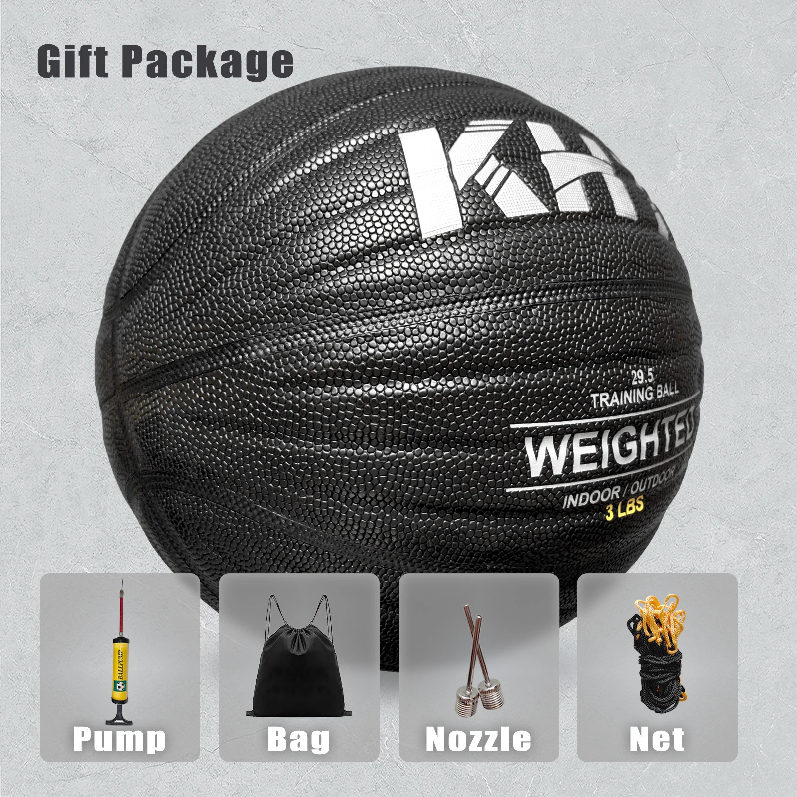 KHT 1/1.3/1.5KG Size 7 Heavy Basketball Premium PU Leather for Youth Adult and Professional Player Indoor Outdoor Training basketball balls