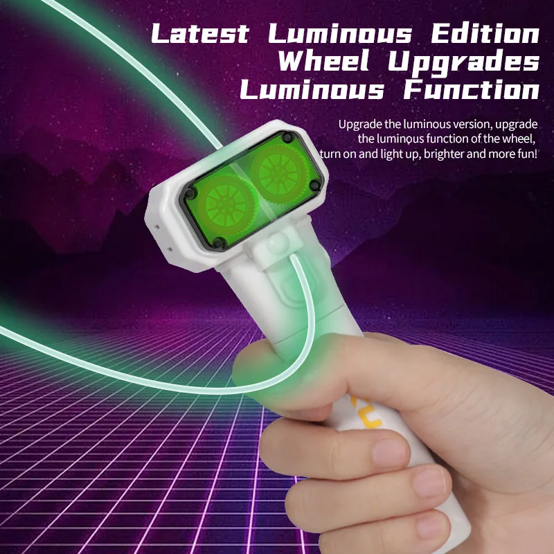 Light Toy String Glow In The Dark String Rope Launcher Luminous Portable Handheld String Stress Relief Toys For Kids Party Gifts