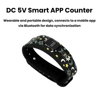 Contatore Smart APP Watch: Contatore Portatile a LED a 5 Cifre, DC 5V, con Funzione di Promemoria Orario, Indossabile, Contatore per Orologi