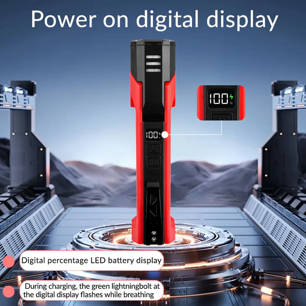 XTE COB LED 자동차 수리 작업등 180 ° 야외 캠핑 하이킹을 위한 회전식 비상 작업등 전원 디스플레이 1500mAh