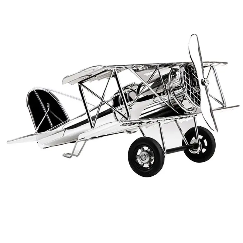 Toy Planes Metal Ornaments Vintage Airplanes Silver Electroplated Aircraft Glider Biplane Kids Toy And Photo Props Wine Cabinet toy planes metal ornaments vintage airplanes silver electroplated aircraft glider biplane kids toy and photo props wine cabinet