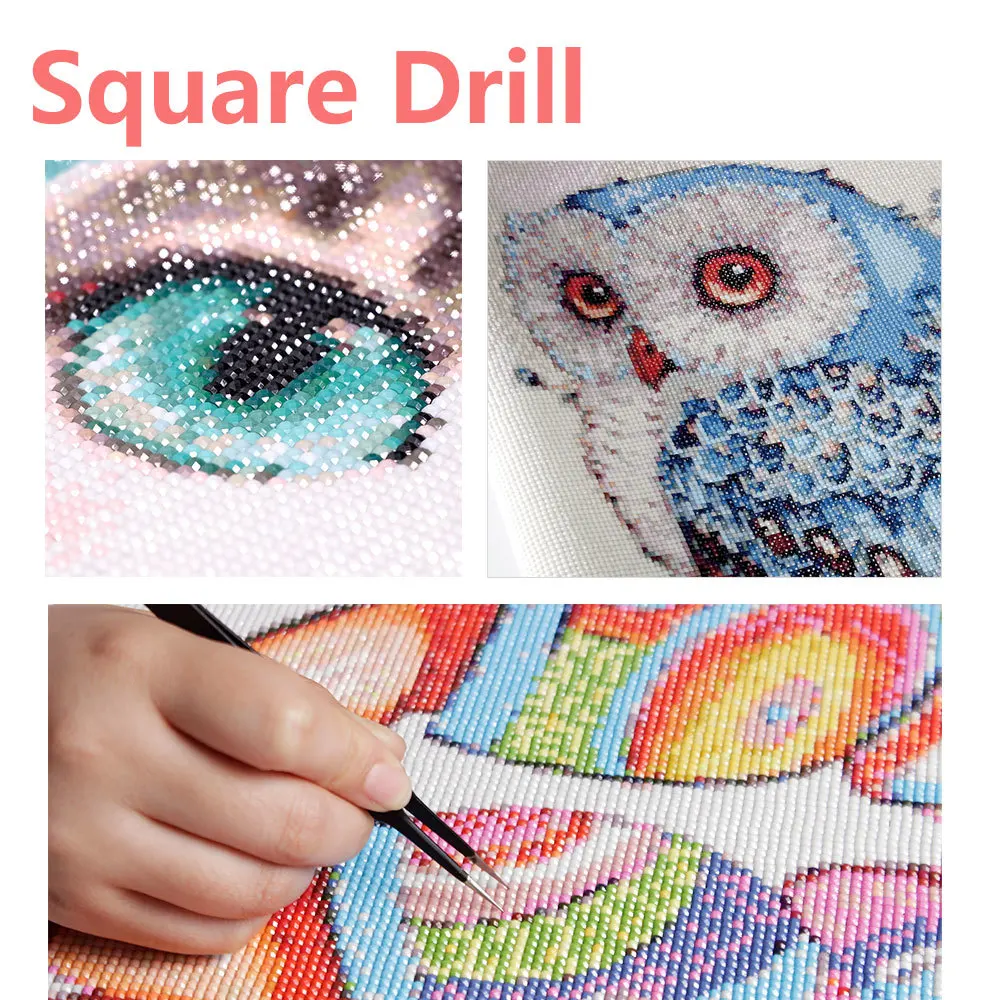 HUACAN DMC Rhinestones For Embroidery Full Square Drill Crystal For Diamond Painting