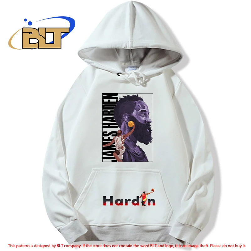 

Толстовка с капюшоном для взрослых James Harden, белая флисовая толстовка большого размера, спортивный топ для мужчин и женщин