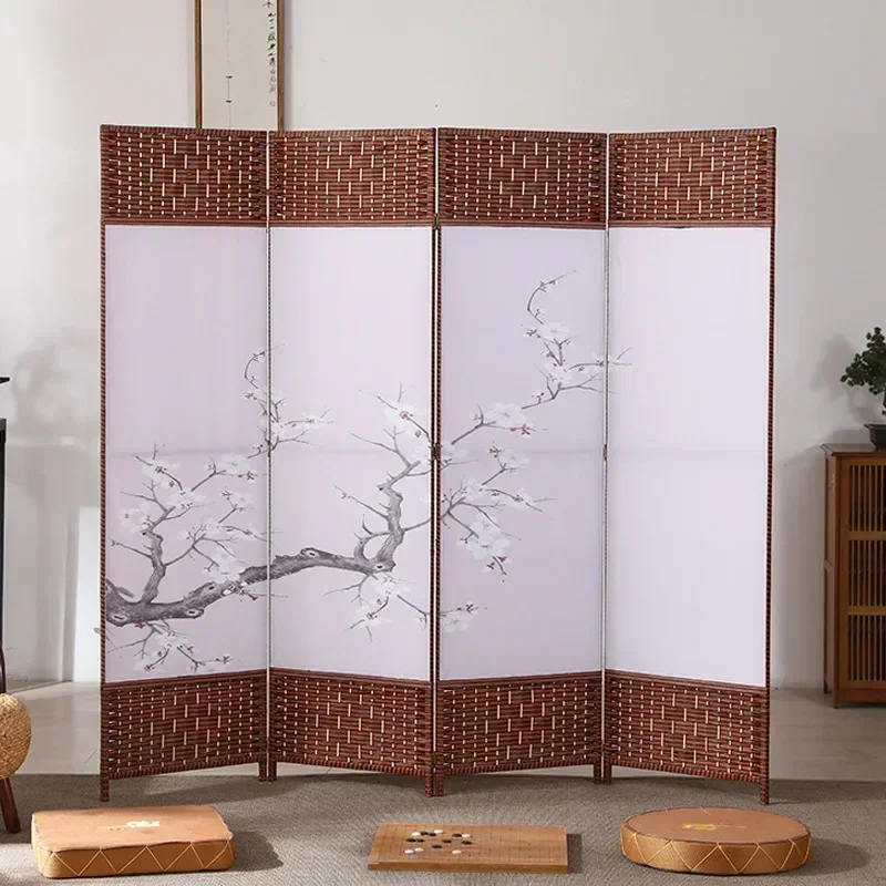 6-Panel Simple Living Room Home Office Wooden Frame Floor Screen Hotel Partition Folding Screen