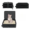 Travel Litter Box with Lid & Handle Standard Portable Foldable Cat Litter Tray Fabric Litter Bag 3