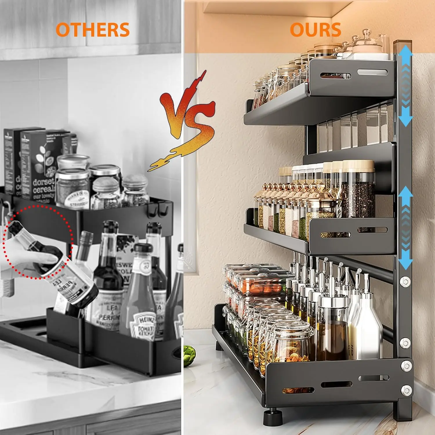 Adjustable Three-Tier Spice Rack 6