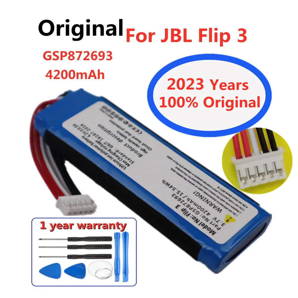 

2023 years New 100% Original Battery For JBL Flip 3 Flip3 4200mAh GSP872693 Player Speaker Rechargeable Battery + Tools Kits