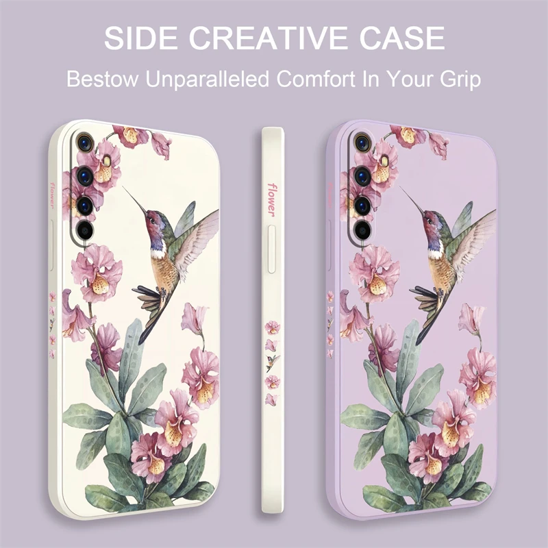 Floral Birds Silicone Shockproof Phone Case - Soft Bumper Back Cover