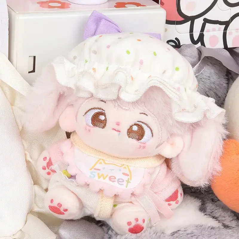 10cm 20cm cotton doll clothing cute color matching jumpsuit doll hat bib pajamas 3
