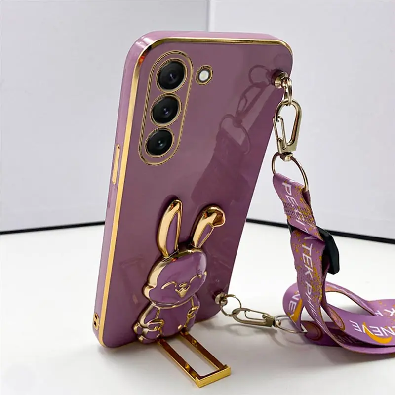 Kaninchen halter Lanyard Handy hülle für Samsung Galaxy S21 S20 S22 S23 S10 S9 S8 Note 10 20 plus Ultra Fe Stand Strap Cover – Detail 10