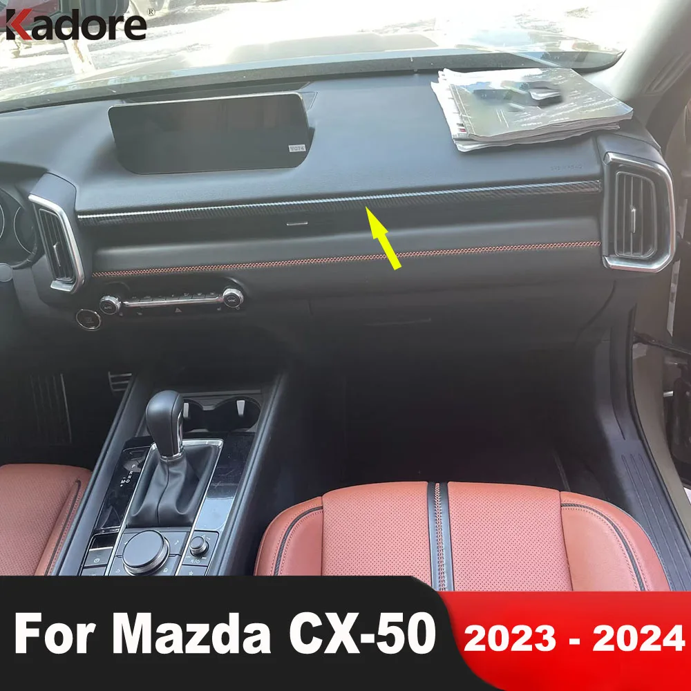 

Car Center Console Dashboard Panel Cover Trim For Mazda CX50 CX-50 SUV 2023 2024 Carbon Fiber Interior Molding Accessories