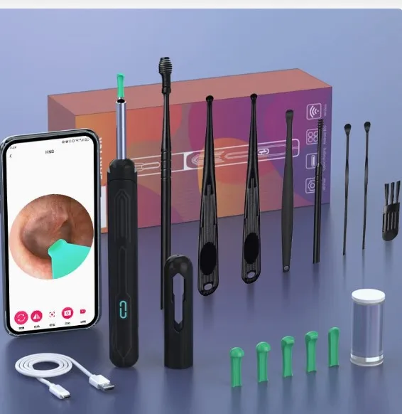 visual ear wax cleaner with camera safe earwax removal endoscope with 5m camera luminous otoscope ear cleaning tools ear care جهاز تنظيف شمع الأذن مزود بكاميرا