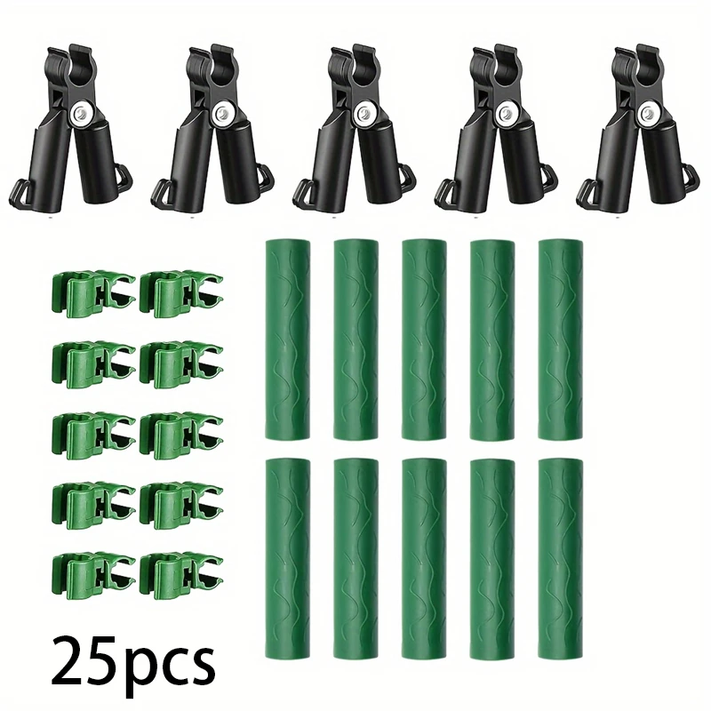 25Pcs 11mm Adjustable Plant Trellis Connector Clip Plastic Plant Connector Stake Clip For Stakes Connecting Tubes Supports